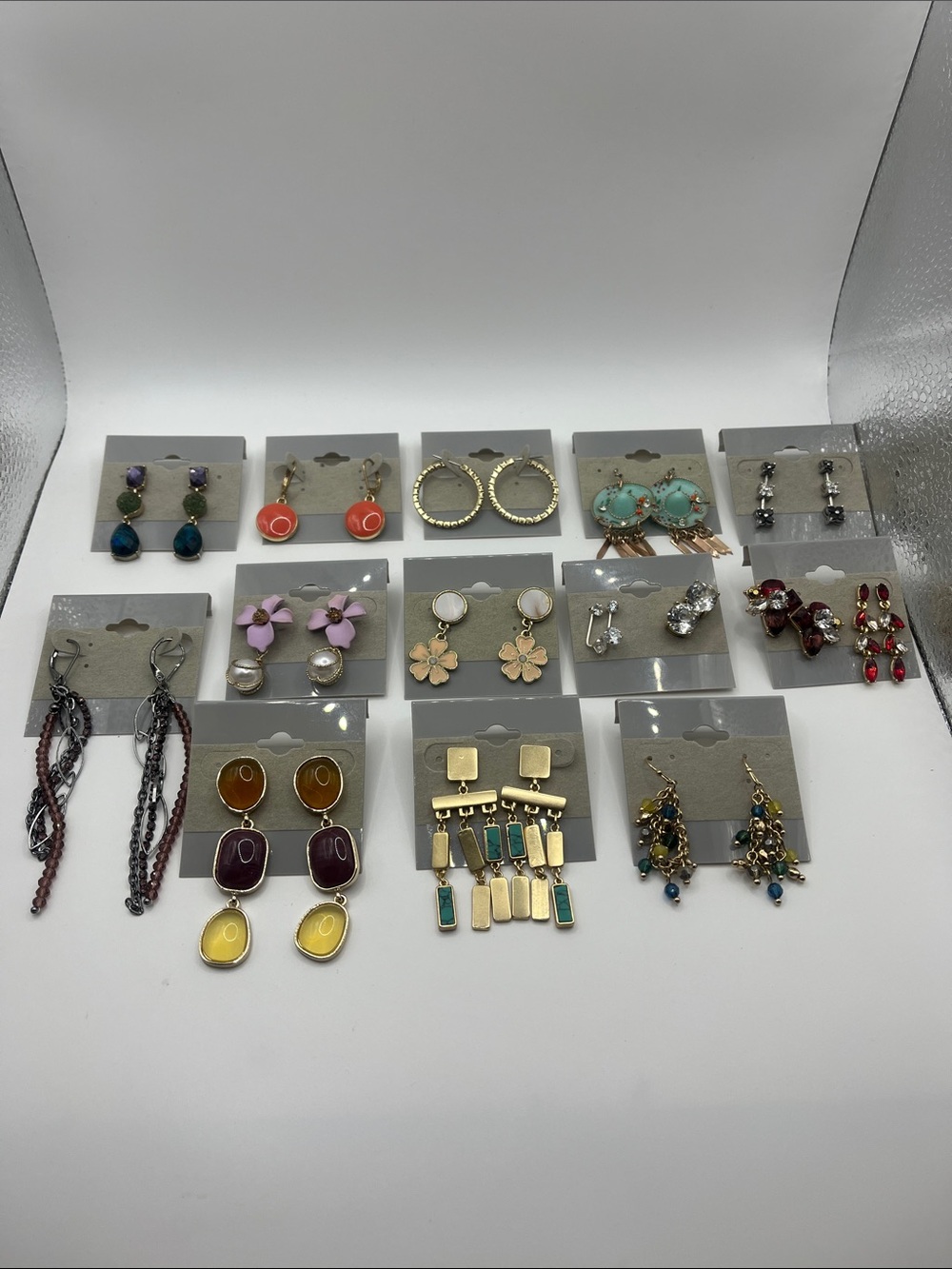 Lot of 15 - Mixed Color Women's Fashion Earring Set - Assorted Styles